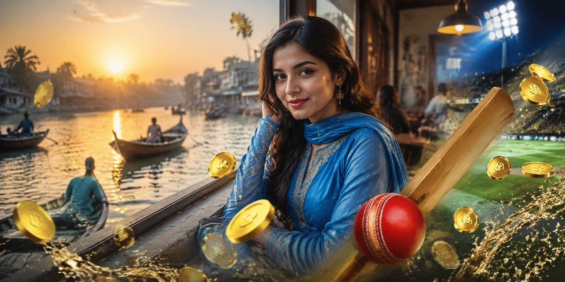বরিশালে সালোয়ার কামিজ পরা একজন ব্যবহারকারী ক্রিকেট বেটিং দেখছেন