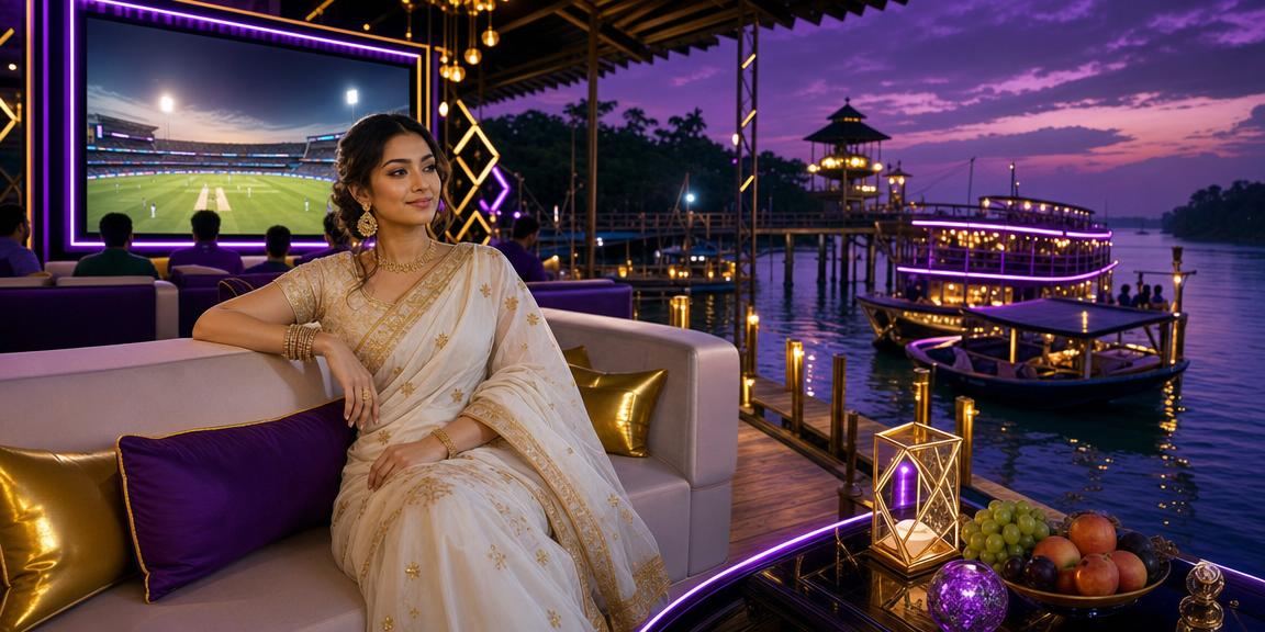 খুলনায় শাড়ি পরা একজন বাংলাদেশি নারী মোবাইলে ক্রিকেট বেটিং করছেন